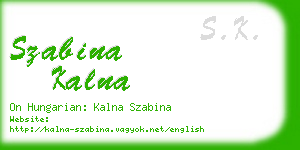 szabina kalna business card